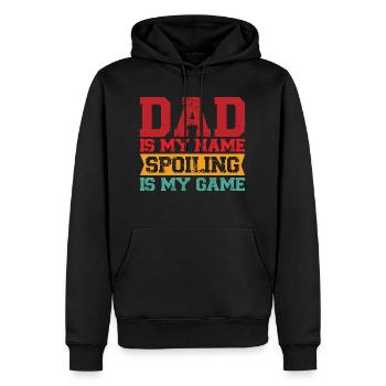 father Papa Dad daddy Geschenk - Männer Premium Bio Hoodie - Schwarz - Vorne - Nico (187cm)