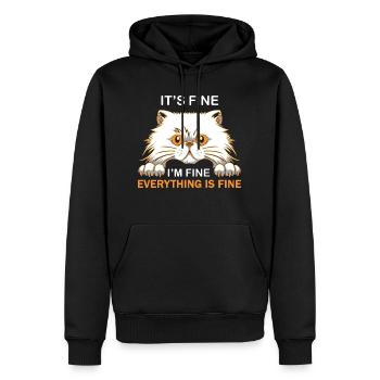 It´s Fine I´m Fine Everything Is Fine - Männer Premium Bio Hoodie - Schwarz - Vorne - Nico (187cm)
