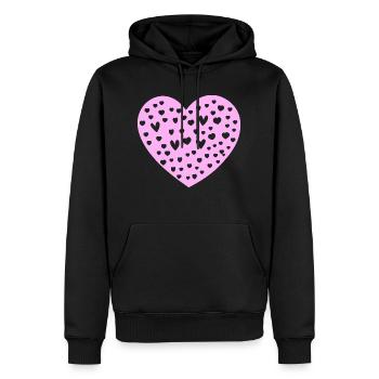 Herz Symbol Liebe süß Herzen rosa Zeichnung 11 - Männer Premium Bio Hoodie - Schwarz - Vorne - Nico (187cm)