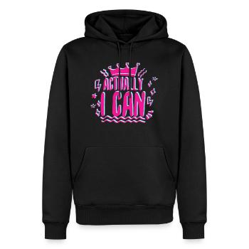 Actually I Can Feminism Support - Men’s Premium Organic Hoodie - black - Front - Nico (187cm)