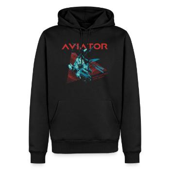 Aviator Hubschrauber - Männer Premium Bio Hoodie - Schwarz - Vorne - Nico (187cm)