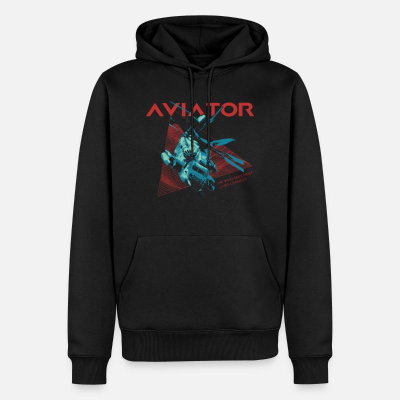 Aviator Hubschrauber - Männer Premium Bio Hoodie - Schwarz