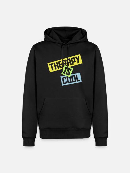 therapy is cool Quote - Men’s Premium Organic Hoodie - black