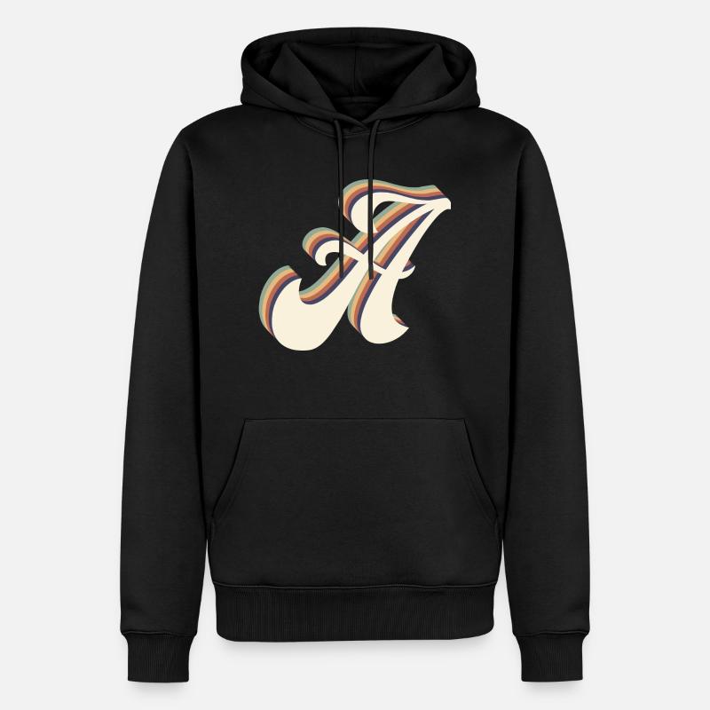 lettre a - Sweat à capuche Premium bio Homme - noir