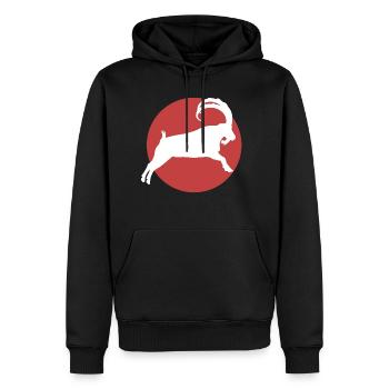 Steinbock - Männer Premium Bio Hoodie - Schwarz - Vorne - Nico (187cm)