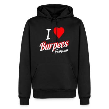 Ich liebe Burpees Fitness Motivation Geschenk - Männer Premium Bio Hoodie - Schwarz - Vorne - Nico (187cm)