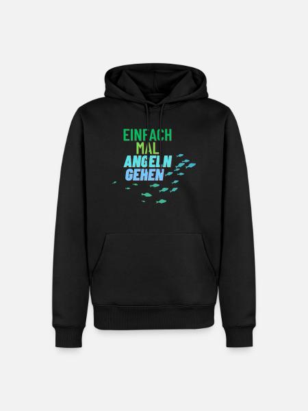 Einfach mal Angeln gehen - Männer Premium Bio Hoodie - Schwarz