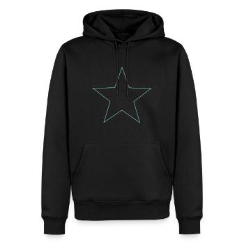 Stern hellblau blue star - Männer Premium Bio Hoodie - Schwarz - Vorne - Nico (187cm)