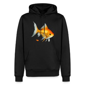 Goldfisch - Männer Premium Bio Hoodie - Schwarz - Vorne - Nico (187cm)