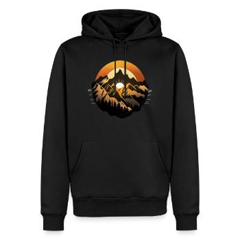 Gebirge - Männer Premium Bio Hoodie - Schwarz - Vorne - Nico (187cm)