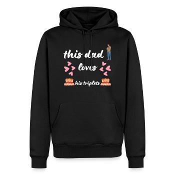 This Dad Loves His Triplets - Men’s Premium Organic Hoodie - black - Front - Nico (187cm)