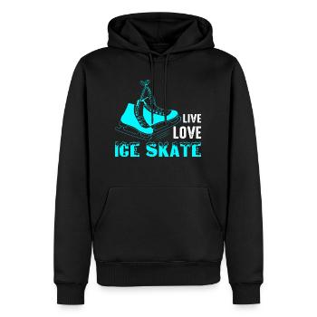 Live Love Ice Skate Figure Skater Ice Skating - Männer Premium Bio Hoodie - Schwarz - Vorne - Nico (187cm)