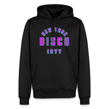 NEW YORK DISCO - Men’s Premium Organic Hoodie - black - Front - Nico (187cm)