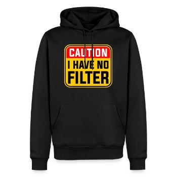 Attention je n’ai pas de filtre - Sweat à capuche Premium bio Homme - noir - Devant - Nico (187cm)