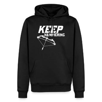Keep Hammering Archery Target Bow & Arrows - Men’s Premium Organic Hoodie - black - Front - Nico (187cm)