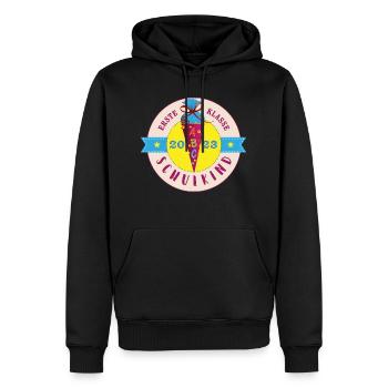 Schulkind 2023 Erste Klasse Label - Männer Premium Bio Hoodie - Schwarz - Vorne - Nico (187cm)