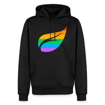 Gay Pride Parade LGBTQ+ Rainbow Flag Body Positive - Männer Premium Bio Hoodie - Schwarz - Vorne - Nico (187cm)