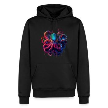 Illustration de la pieuvre - Sweat à capuche Premium bio Homme - noir - Devant - Nico (187cm)