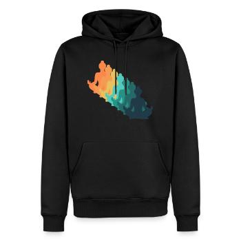 Retro Yoga - Männer Premium Bio Hoodie - Schwarz - Vorne - Nico (187cm)