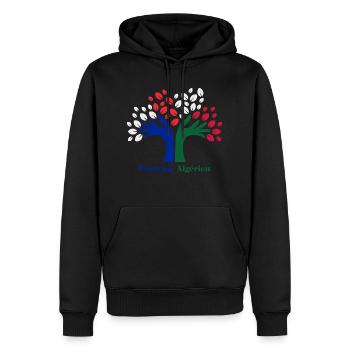 ALGERIE FRANCE DRAPEAU DE L'AMITIÉ FRANÇAIS - Sweat à capuche Premium bio Homme - noir - Devant - Nico (187cm)