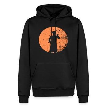 Cuisiner Métiers du cadeau - Sweat à capuche Premium bio Homme - noir - Devant - Nico (187cm)