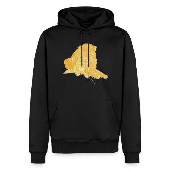 « Lion », Boho Line Art Design, série « Big 5 » - Sweat à capuche Premium bio Homme - noir - Devant - Nico (187cm)