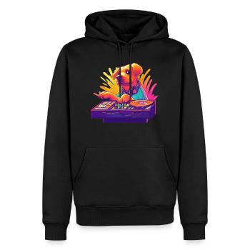Hund DJ Hundebesitzer DJ Geschenkidee - Männer Premium Bio Hoodie - Schwarz - Vorne - Nico (187cm)