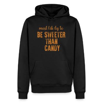 Most Likely To Be Sweeter Than Candy Halloween - Men’s Premium Organic Hoodie - black - Front - Nico (187cm)