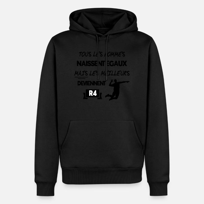 VOLLEY BALL - Réceptionneur -attaquant - Sweat à capuche Premium bio Homme - noir