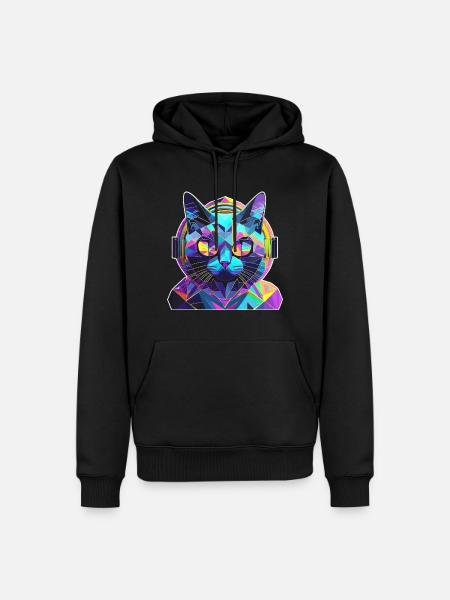 Musik Cat - Men’s Premium Organic Hoodie - black