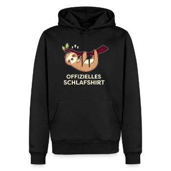 Faultier Schlafen Müde Chillen Siesta lustig - Männer Premium Bio Hoodie - Schwarz - Vorne - Nico (187cm)