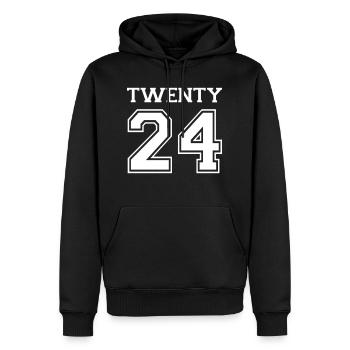 2024 - Men’s Premium Organic Hoodie - black - Front - Nico (187cm)