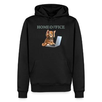 Katze Homeoffice Arbeit - Männer Premium Bio Hoodie - Schwarz - Vorne - Nico (187cm)