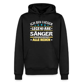 I'm this legendary singer - Men’s Premium Organic Hoodie - black - Front - Nico (187cm)