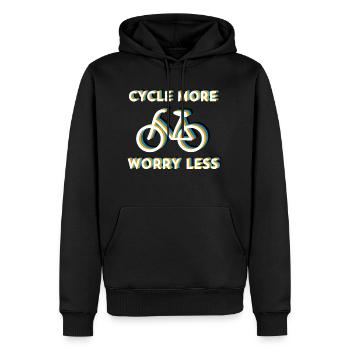 CYCLE MORE WORRY LESS FEMALE-BIKE - Damenrad - Männer Premium Bio Hoodie - Schwarz - Vorne - Nico (187cm)