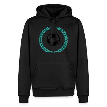 fussball icon lorbeerkranz - Männer Premium Bio Hoodie - Schwarz - Vorne - Nico (187cm)
