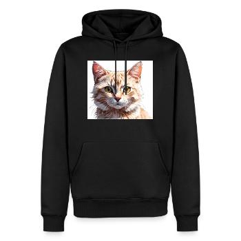 Katze Zeichnung - Männer Premium Bio Hoodie - Schwarz - Vorne - Nico (187cm)