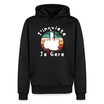 Keine Sorge, ich verwalte Humorous Gift Anniversair - Männer Premium Bio Hoodie - Schwarz - Vorne - Nico (187cm)