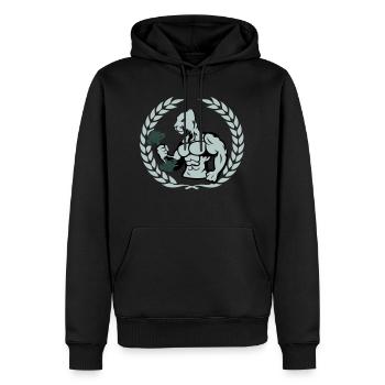 bodybuilder jaguar - Männer Premium Bio Hoodie - Schwarz - Vorne - Nico (187cm)