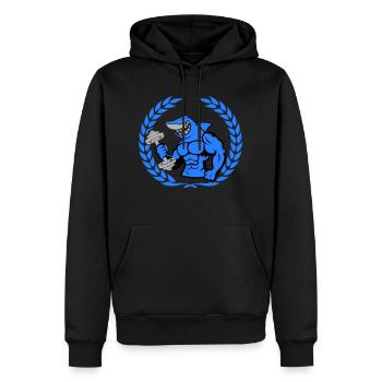 shark hai bodybuilding Hantel - Männer Premium Bio Hoodie - Schwarz - Vorne - Nico (187cm)