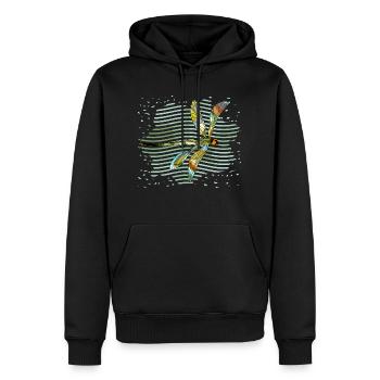 Libelle - Männer Premium Bio Hoodie - Schwarz - Vorne - Nico (187cm)