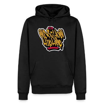 90s Golden Era Old School Hip Hop Vintage Graffiti - Men’s Premium Organic Hoodie - black - Front - Nico (187cm)