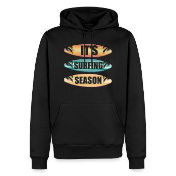 It's Surfing Season Summer Surfer Surfboard - Männer Premium Bio Hoodie - Schwarz - Vorne - Nico (187cm)