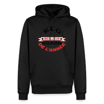 Elu meilleur COACH de l'année - Sweat à capuche Premium bio Homme - noir - Devant - Nico (187cm)