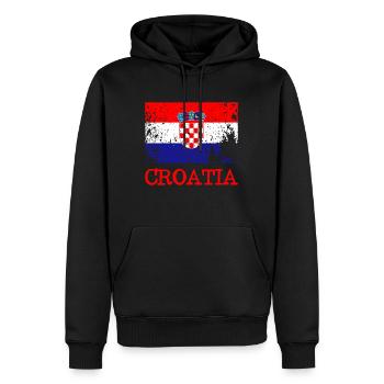 Croatia Grunge Flag Kroatien Flagge - Men’s Premium Organic Hoodie - black - Front - Nico (187cm)