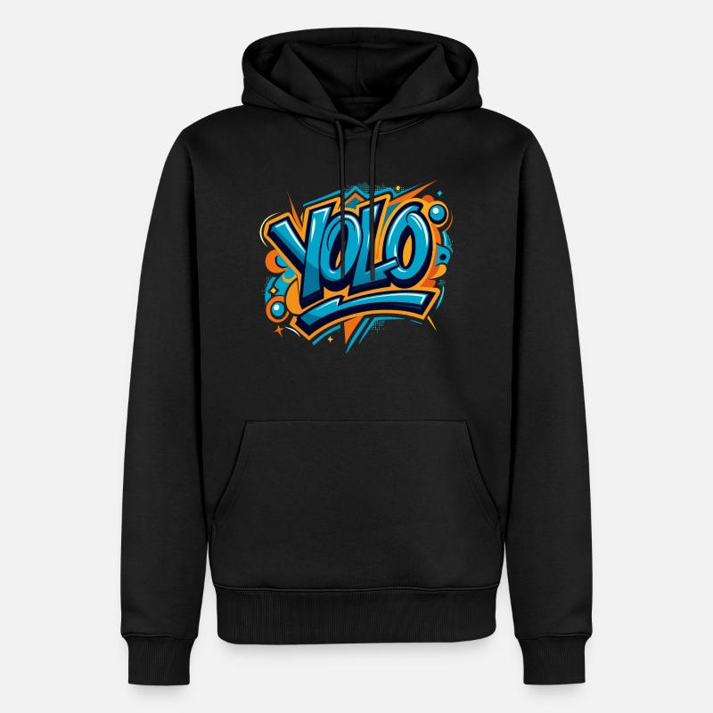 YOLO (Du lebst nur einmal) - Männer Premium Bio Hoodie - Schwarz