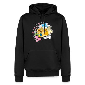 Pomeranian Crazy - Men’s Premium Organic Hoodie - black - Front - Nico (187cm)