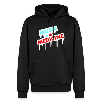 La musique est ma médecine Graffiti Spruch Musik Party - Sweat à capuche Premium bio Homme - noir - Devant - Nico (187cm)