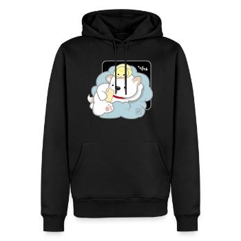 Hund koreanisch - japanischer Stil 03B - Männer Premium Bio Hoodie - Schwarz - Vorne - Nico (187cm)