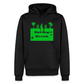 spring break vert - Sweat à capuche Premium bio Homme - noir - Devant - Nico (187cm)